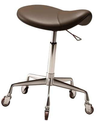 Sgabello da sella ergonomico, regolabile in altezza, girevole a 360°, con ruote silenziose, per ufficio, casa, salone e laboratorio