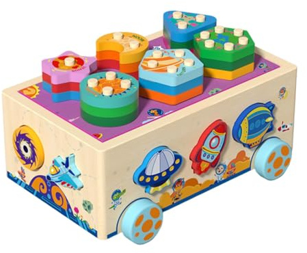 Pegciuho Formensortierspielzeug, Lernspielzeug Aus Holz, Frühes Lernen, für Jungen Und Mädchen, Kinder von 1 3 Jahren