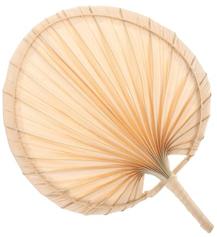 MAGICLULU Ventaglio Decorativo Stile Cinese in Foglia di Palma Intrecciata, Ventaglio Portatile Fatto a Mano per Casa e Ufficio, Effetto Rinfrescante e Design Vintage Naturale