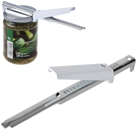 Apriscatole regolabile, multifunzione in acciaio inox, apriscatole per coperchio barattoli, pinza per aprire il coperchio dei barattoli, per mani deboli, artrite degli anziani, 19 cm