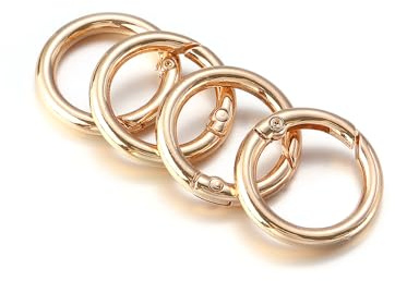 O-ringar med metallfjäder, 10st Spring Gate O Ring Nyckelring - Öppningsbara zinklegeringsklämmor(Rose Gold,11mm)