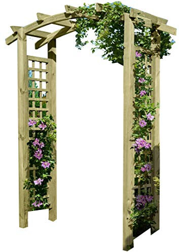 Gartenpirat Pergola Rosenbogen aus Holz Rankhilfe mit Rankelementen 160x62x220 cm