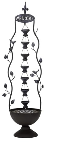 Alpine MAZ256 - Fontana in metallo da appendere con 7 ripiani, altezza 104 cm, colore: Bronzo