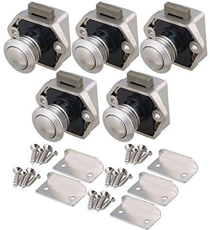 RDEXP 5PCS Keyless Locks Riegelknopfschrank für RV-Schubladenschrank Pearl Nickel
