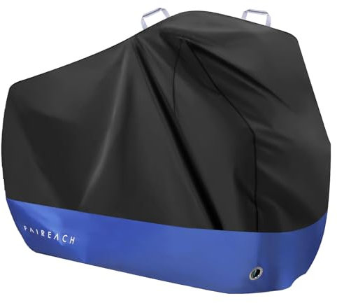 Faireach Bike Cover Waterproof Outdoor, 210D Premium Fabric Bicycle Cover, Anti Dust Rain Snow UV, Bike Rain Cover for Mountain, Road & Heavy Duty Bikes with Lock Holes & Storage Bag