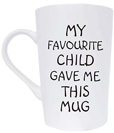 This Funny Christmas Gifts Coffee Mug, My Favourite Child Gave Me This Mug, Best Dad and Mom Gifts Father's Day and Mother's Day Present Idea from Daughter Son Kids, White 13 Oz
