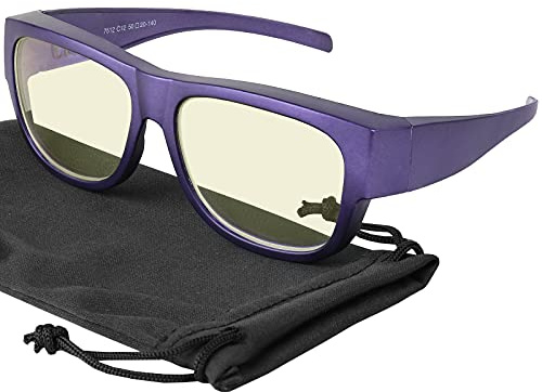 Yogo Vision Fit Over Blue Light Blocking Glasses and Computer Eyewear Wear Over Your Eyeglasses and Readers
