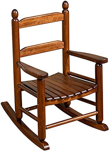 MU Silla Mecedora de Los Niños Clásicos Marrones de Madera, Patio Al Aire Libre Porcher Rocker para Niños Pequeños 2 4 6 8 10 Años, Regalos de Cumpleaños Del Bebé, Carga 220 Libras