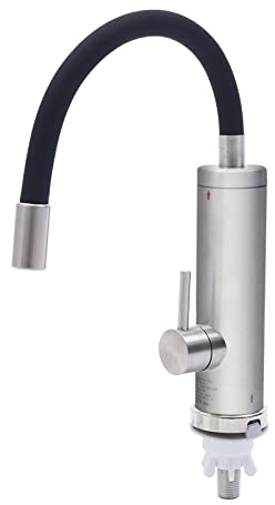 Elektrischer Wasserhahn mit Durchlauferhitzer & LED Temperaturanzeige,Wasserhahn Küche 220V 3000W 360° Drehbarer Küchenarmatur Sofort Warm Elektrischer Wasserhahn aus Edelstahl