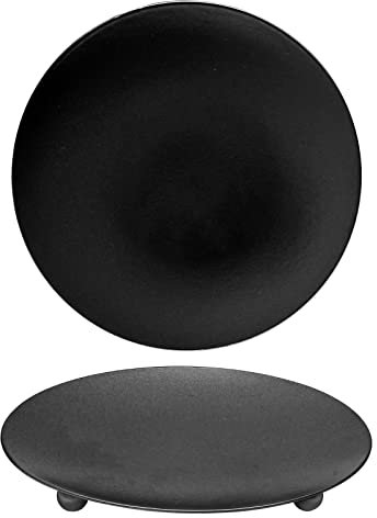 BokWin 2 soportes de hierro negro para velas de 4.3 pulgadas, base decorativa de vela redonda para pilar de cera, spa, bodas, fiestas