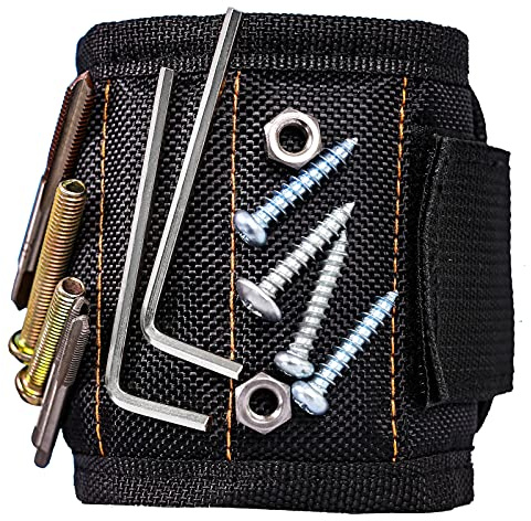 Bracelet magnétique cadeaux for papa – Outil cadeau for homme, bracelet magnétique avec 15 aimants puissants, gadgets cadeaux for homme, père charpentier, bracelet magnétique for tenir les clous, les