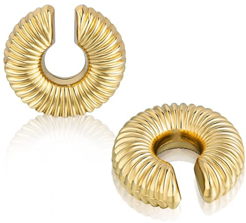 YeGieonr Clip Ohrringe Damen Gold ohne Ohrloch, Edelstahl Goldene Ohrringe Wasserfest & Hypoallergen, Runde Ohrclips Schmuck Geschenke für Frauen