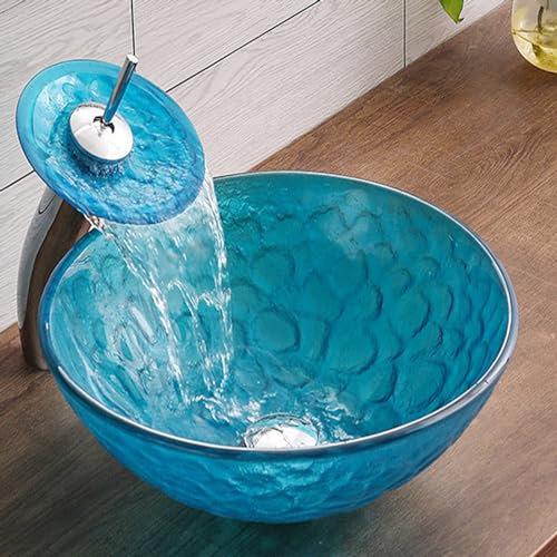 Bathroom Countertop Basin Tempered Glass Material Bathroom Round Countertop Washbasin Wash Basin