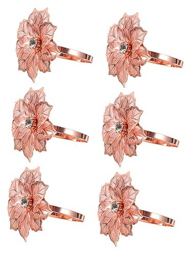 HEMOTON 6stücke Teiliges Dekorative Serviettenhalter Blumenform Eleganter Napkin Aus Legierung Für Bankette Und Tischdekoration Restaurant Und Zuhause