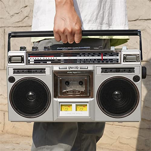 Reproductor De Cassette Boombox Retro Bluetooth,Radio Reproductor De Cinta De Cassette CD Boombox Estilo Años 80 con Radio FM Y Dab+,Grabadora De Cassette Grabación USB,Soporte Entrada SD/USB