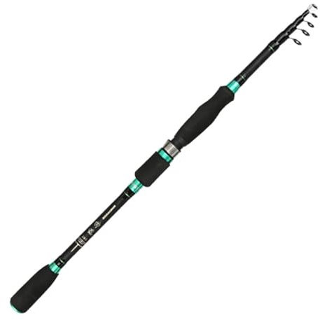Angelrute 1.8m 2.1m 2.4m 2.7m 3.0m Carbon Teleskop Carbon Angelrute M Power Ultralight Travel Casting Spinnrute (Size : Straight Handle_2.4 m)