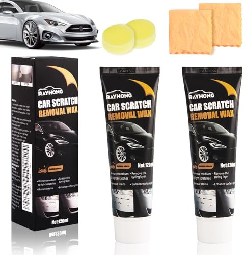 Cera Rimuovi Graffi Auto*2 Pezzi, XiXiRan Cera Professionale Lucidante Riparazione Graffi Auto, Rimozione Graffi Dell'Auto Kit da 120 Ml per Bottiglia, Cera Coprente Carrozzeria Graffi Auto