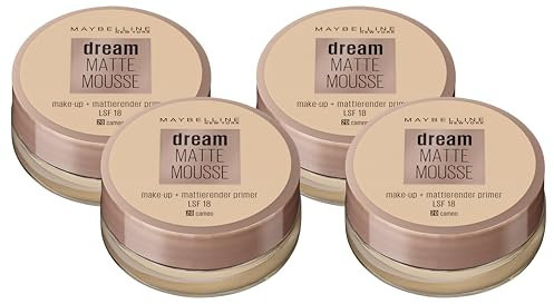 Maybelline New York Make Up, Dream Matte Mousse Make-Up, Mattierend, Nr. 20 Cameo (Packung mit 4)