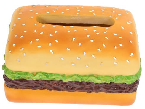 VANZACK Taschentuchbox-Abdeckung in Burgerform Serviettenspender Aus Kunstharz Taschentuchhalter Fürs Büro Dekorativer Stilvoller Papierhandtuchbehälter