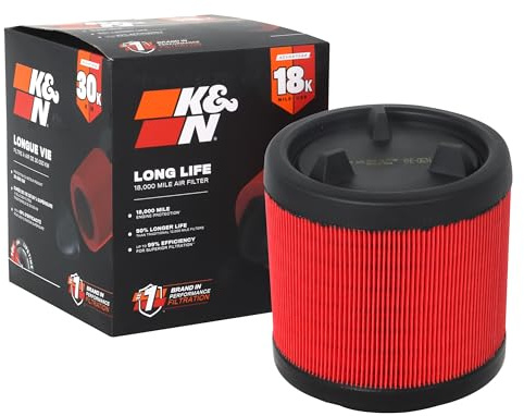 K&N Engine Air Filter: Long Life 18,000 Mile Replacement Air Filter: Compatible with 2021 Ford Bronco, KNE-0634