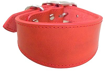 BHFYOB Leder Hundehalsband Weich Gepolstertes Halsband für Windhunde Salukis Laufhunde Hunde Verstellbares Halsband Große Hunderassen