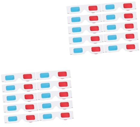 CAXUSD 20 Pièces Lunettes Vidéo 3D Lunettes Stéréoscopiques Lunettes De Cinéma Lunettes 3D Cadre Rouge Lunettes à Obturateur Lunettes De Jeu 3D Lunettes pour Enfants Lunettes Rouges