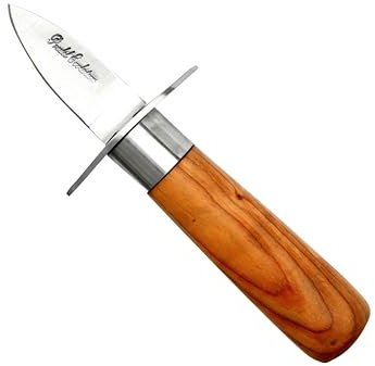 laguiole artisan Couteau à huître SAFETY PRO 13.5 cm - 3768 PE - Lancette à huitre teck avec garde