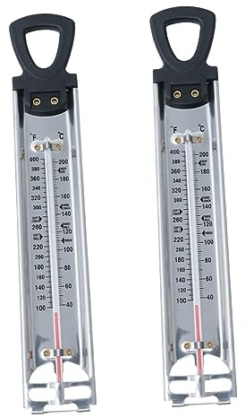 PHENOFICE Lot De 2 Thermomètres Suspendus À Double Échelle Affichage Température Du Sucre Confiture Thermomètre Domestique Pour Sirop Et Bonbons