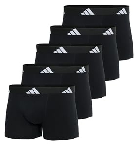 adidas Boxershorts för män, 5-pack trunk (5 delar), aktiv flex bomull, underkläder, Black_4AM019, XL, Black_4am019, XL