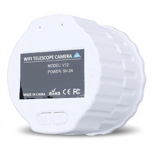 WiFi-teleskopkamera, Elektroniskt Okular, 4MP 2K Elektroniskt Teleskopokular, Stöder 1080P Videoinspelning och 1920x1080 Foton, för Astrofotografering (Vit)