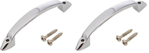 Merriway BH02239 Front Fix D Handle with Screws, 93mm Length - Chrome Plated (Pack of 2)