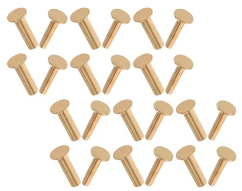 Mikikit 14pares Remaches para Fabricación de Cuchillos Remaches de Repuesto para Mangos de Cuchillos de Chef Sujetadores Metálicos para Utensilios de Cocina Uso Talleres de Reparación
