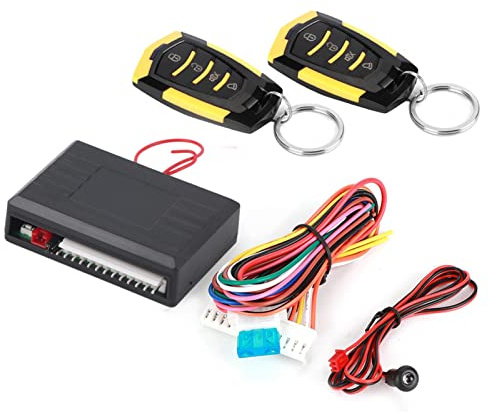 Universal Car Alarm Keyless Entry System and Central Locking Kit with Remote Control, Sound and Light Vehicle Search, LED Status Indicator, Automobile Security System for Most Cars