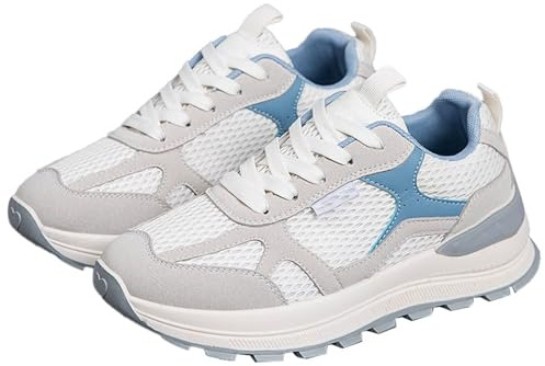 Ortopediska skor, damsneakers, gymnastikskor, sportskor med luftkudde och halkfri sula, nätlöparskor, träningsskor, lätta breda promenadskor, fritidsskor, joggingskor, GRÅ, 35 EU
