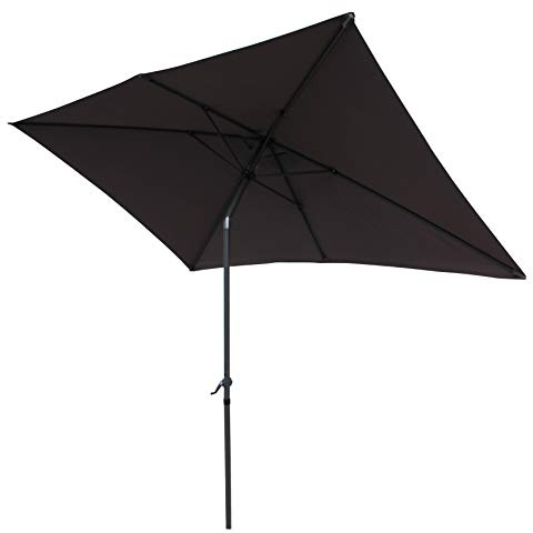 Gardissimo Sonnenschirm New Sunny 250x200 cm Anthrazit mit UV Schutz 50+, Kurbel, Rechteckig, Kurbelschirm, Marktschirm, Balkonschirm, Knickbar für Garten und Balkon
