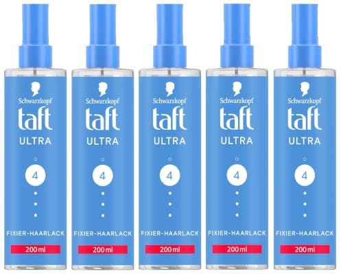 Taft Haarlack Ultra Haltegrad 4 (5x 200 ml), Styling Spray bietet bis zu 24 h Halt, verleiht gestärktes und widerstandsfähiges Haar, mit HaptIQ System