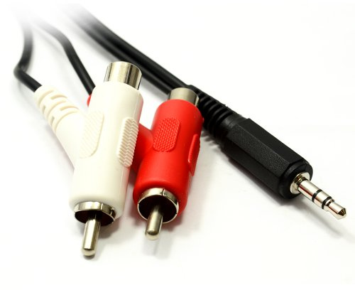 kenable 3,5 mm Stéréo Jack Vers Double Droit Angle RCA Cinch Stackable 1,5 m [1.5 mètre/1,5m]