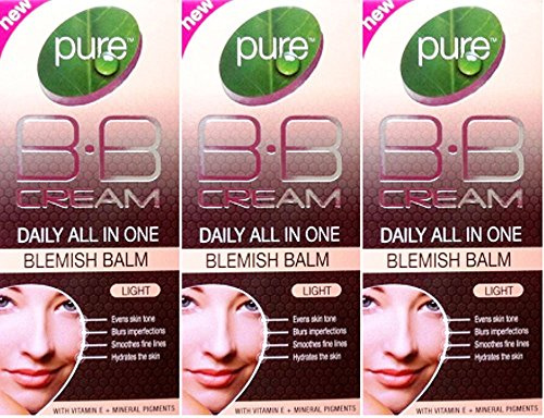 Pure B.B Cream Daily All In One Blemish Balm Light 30ml x 3 Packs