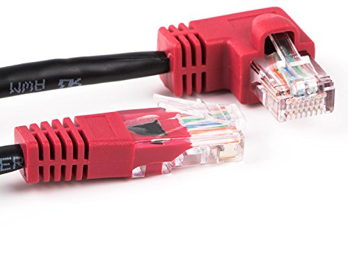 Abgewinkeltes RJ45-Ethernet-Patchkabel, L-Form, Internet-Lan-Kabel, Cat5-Patchkabel, 1,8 m (links gewinkelt)