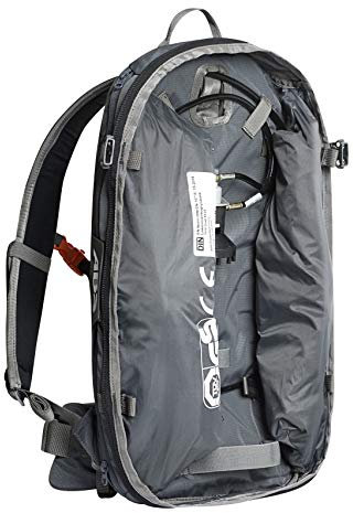 ABS Unisex – Erwachsene Lawinenrucksack Base Unit, Twinbags für mehr Sicherheit, verwendbar mit S.Light + P.Ride Compact Zipons und Carbon oder Stahl Auslöseeinheit, Rock Grey, One Size
