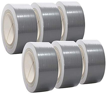 selmundo 6 Rollen Gewebeband in silber | Panzertape | Panzerband | Klebeband | Gaffa Tape | 50mm x 50m, Farbe:silber