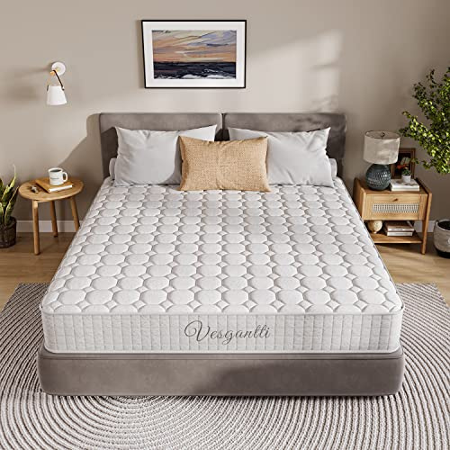 Vesgantti Matelas 120x200cm, 24cm Épaisseur, Matelas à Ressorts ensachés Indépendant, Confort 7 Zones de dureté H3, Soutien Parfait, Respirant, Oeko-tex (Blanc, Tight Top)
