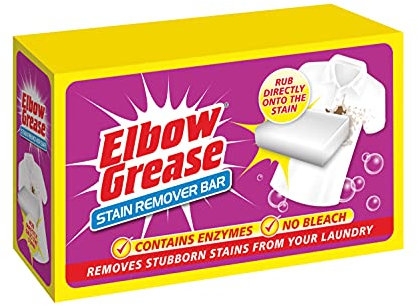 Elbow Grease Stubborn Stain Remover Bar - Removes Stubborn Stains From Laundry | No Bleach (100g Bar)