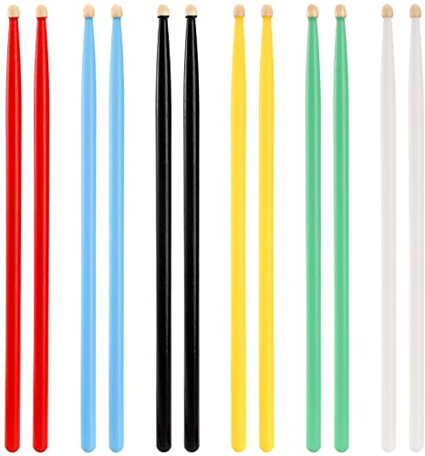 Suwimut 6 Pairs 7A Drum Sticks, Classic Maple Wood 7A Drumsticks for adult and Beginners Musical Instrument Percussion Accessories