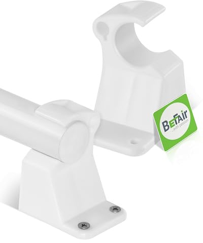 BeFair Stehtisch Ersatzteil – Tischbeinklemme (offen), Kunststoff-Klemmhalter für Hochtische, Fuß-/Scharnierhalter für Stehtisch Ela & Nico oder ähnlicher Bauart und Maße, weiß