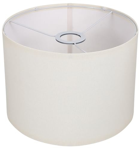 FAVOMOTO Ersatz Leinen Stoff Lampenschirm Tischlampe Hängelampe Leuchtenschirm Stofflampenschirme Stehlampe Hängeleuchte Restaurant Esszimmer Deko, H475241117H, 20x20x18cm, Weiß
