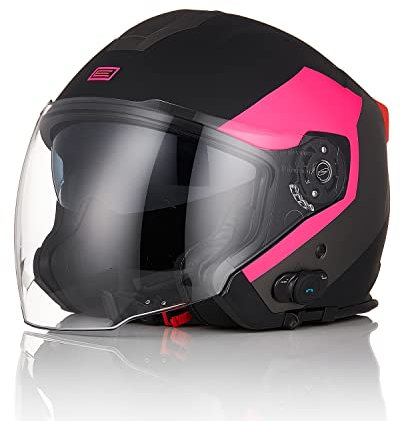 ORIGINE Motorrad Jet Helm mit Bluetooth Roller Helm mit Doppelvisier genehmigt ECE 22-06