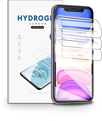 nvskvd Schutzfolie für iPhone 11/XR, 3 Stück Hydrogel Folie Klar HD Weich TPU Displayschutzfolie Fingerabdruck-ID Unterstützen Hydrogel Film