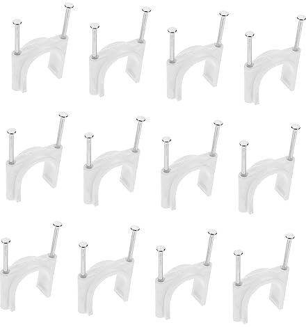 OSALADI Kabelclip Weiß Mit Stahlnägeln Drahtclips Kabelclips Für Wand Und Telefonkabel Organisation Und Befestigung Im Haus Und Büro