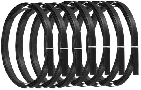 PATIKIL Bamboo Strips for Weaving 7/16 x 10 Ft, 7 Pack Thin Flat Wicker Rattan Cane Reed for Making Basket Webbing DIY Crafts, Black